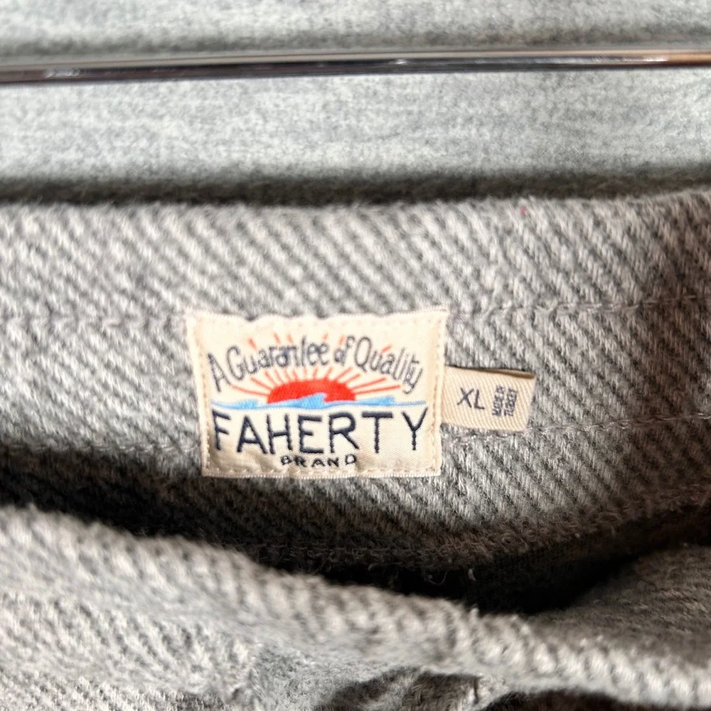 Faherty Legend Sweatpants Men XL Gray Joggers Cotton Blend Twill Drawstring Soft